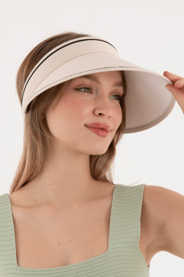 Unisex Uv Koruyucu Vizör Şapka (Beden Ayarlı)Siperlik Tenis Şapka-Açık bej