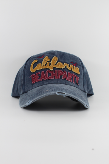 Eskitme Şapka California Beach Party-Laci̇vert
