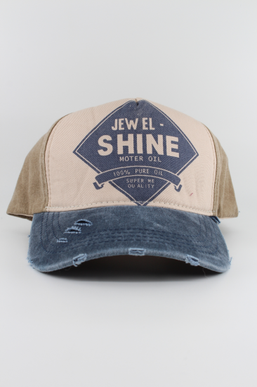 Eskitme Şapka Jewel Shine-Bej mavi̇