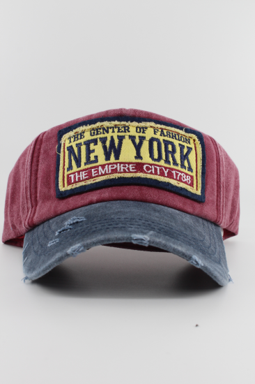 Eskitme Şapka New York The Empire City-Bordo