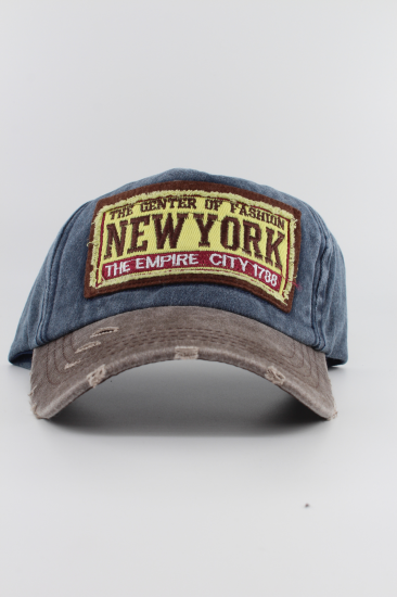 Eskitme Şapka New York The Empire City-Laci̇vert