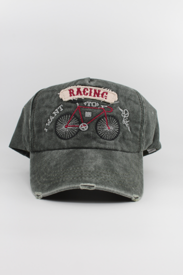 Eskitme Şapka Bisiklet Temalı Racing-Haki̇