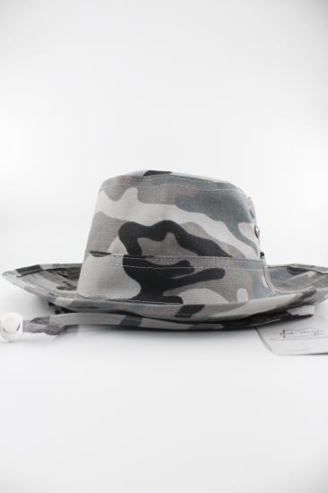 Unisex Safari Şapka-Gri kamuflaj