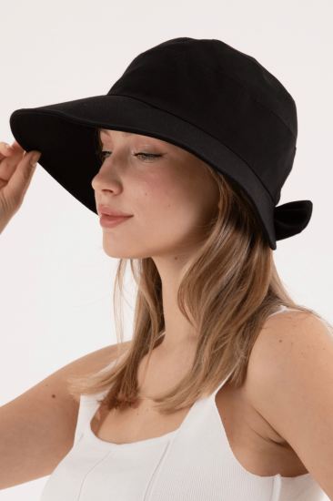 Fiyonk Detaylı Keten Bucket Kadın Şapka